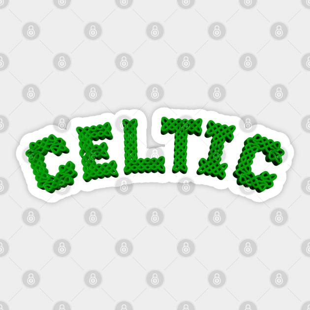 Celtic Text In Green Sticker by Braznyc